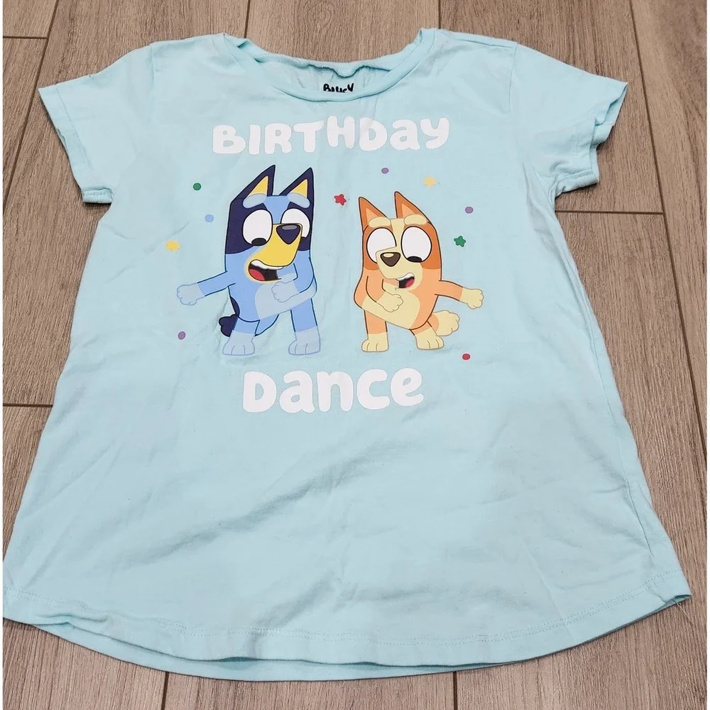 Bluey & Bingo Birthday Dance Girls T-Shirt Size 10–12 Youth Tee Top‎ 100% Cotton